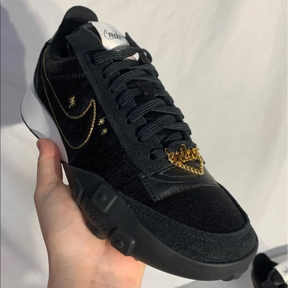 Nike Waffle Racer 2X Astrology Pack Black White Gold New Without Box Womans - Picture 4 of 8